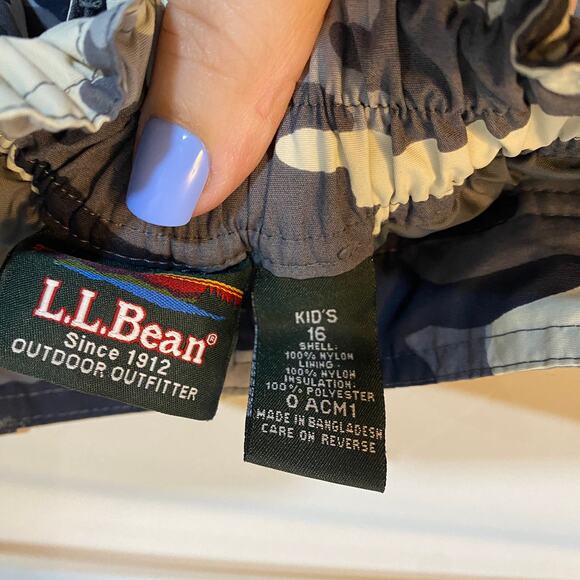L.L. Bean Grey Camouflage Snow Pants Winter Pants Ski Winter Sports Sz 16 Kids - Picture 11 of 13